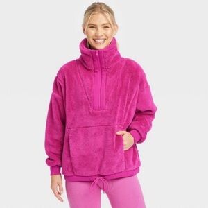 Target JoyLab Hot Pink Sherpa 1/2 Zip Pullover. Size XL. Like New.
